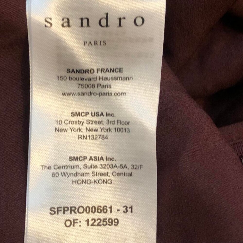 NWT SANDRO Paris Bordaux Floral Lace Mini Shift Dress Short Sleeve 6 - Picture 9 of 10